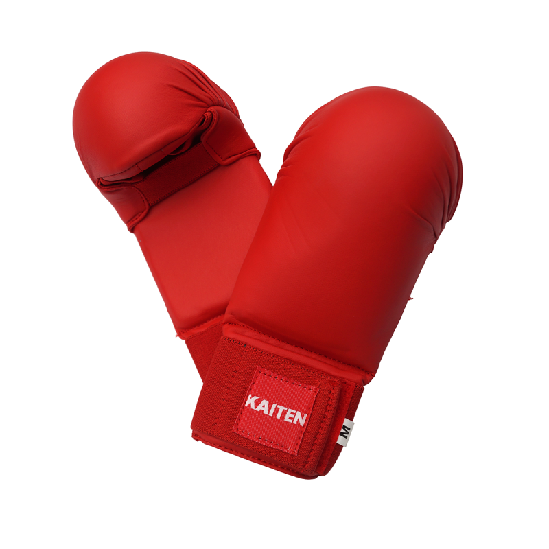 kaiten rode en blauwe vuistbeschermers, per set.